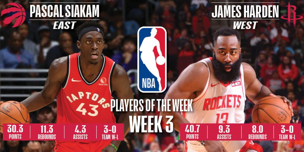 Harden y Pascal escogidos los jugadores de la semana en la NBA