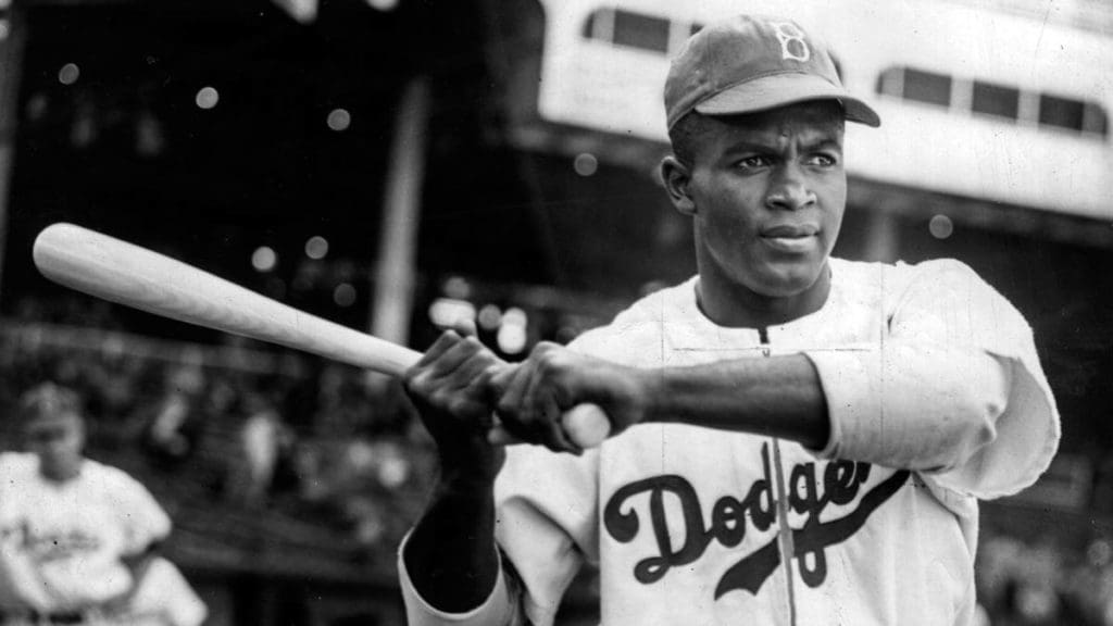 Jackie Robinson en su debut en MLB.