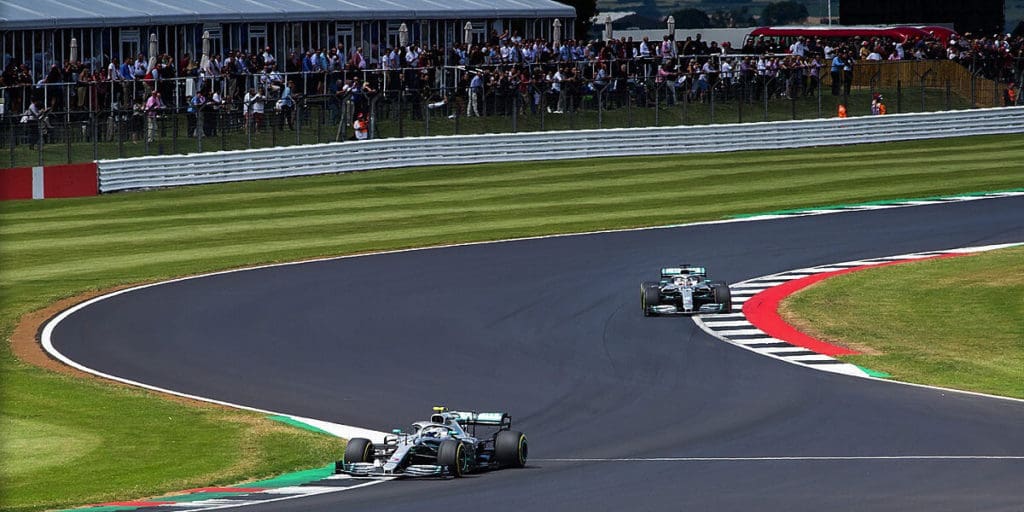 Mercedes durante el GP de Gran Bretaña 2019.