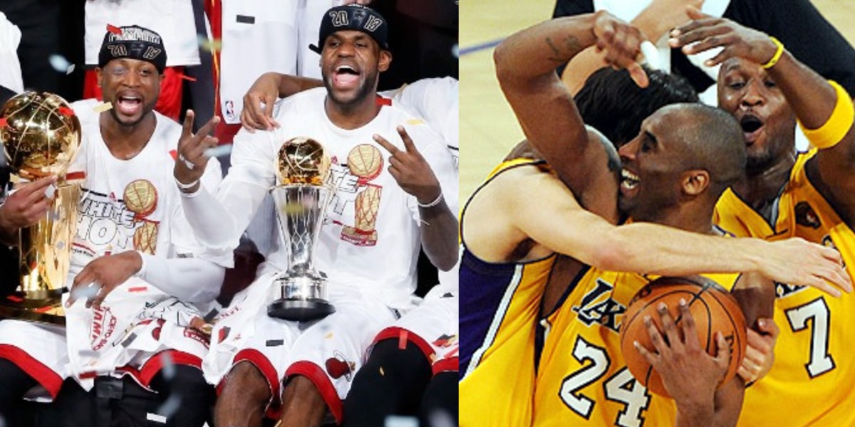 Los últimos anillos de Lakers y Heat