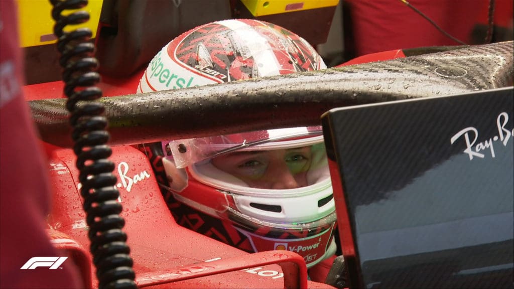 Charles Leclerc se vio muy bien durante todo el fin de semana, pero la lluvia estropeó los planes.