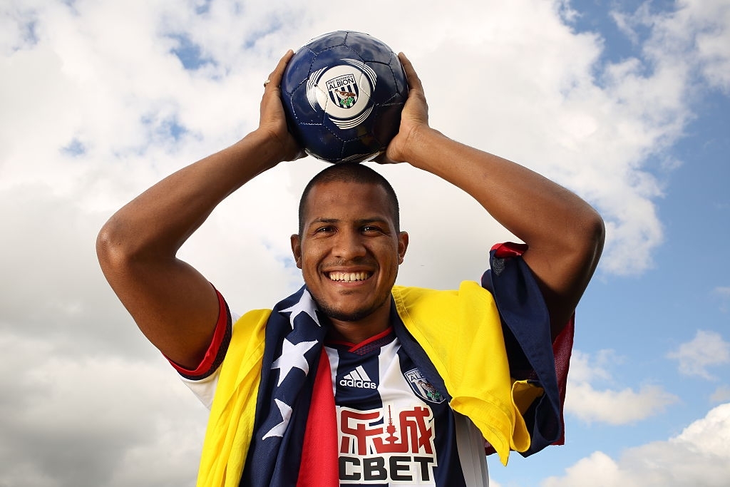 Salomón Rondón con el West Bromwich Albion.