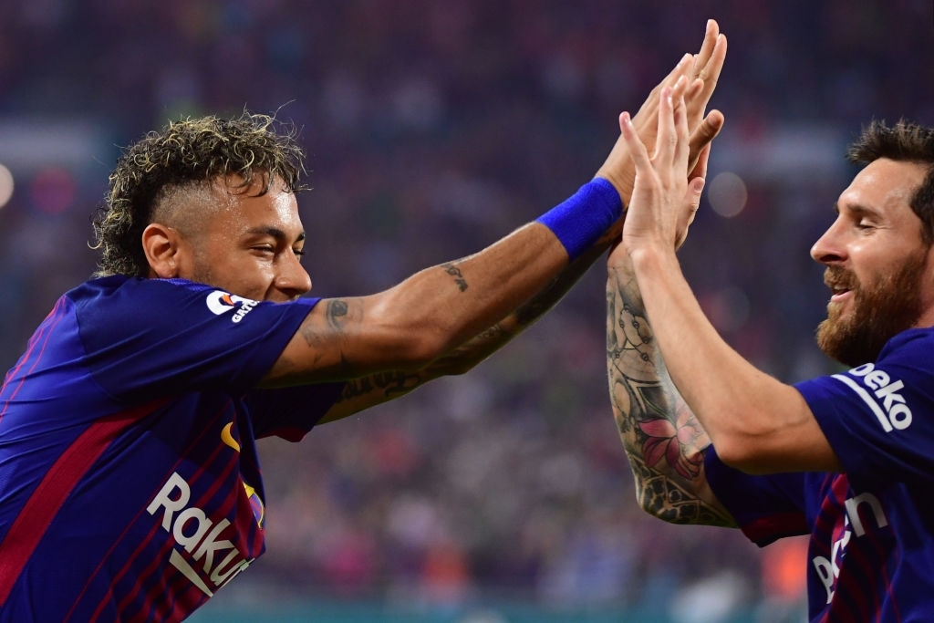 Neymar y Messi con el Barcelona