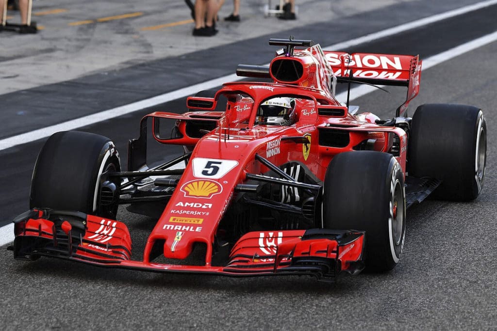 Sebastian Vettel en su paso por Ferrari a bordo del SF71H. Foto: Motorpsorts images.