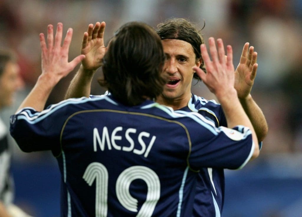 Lionel Messi y Hernán Crespo