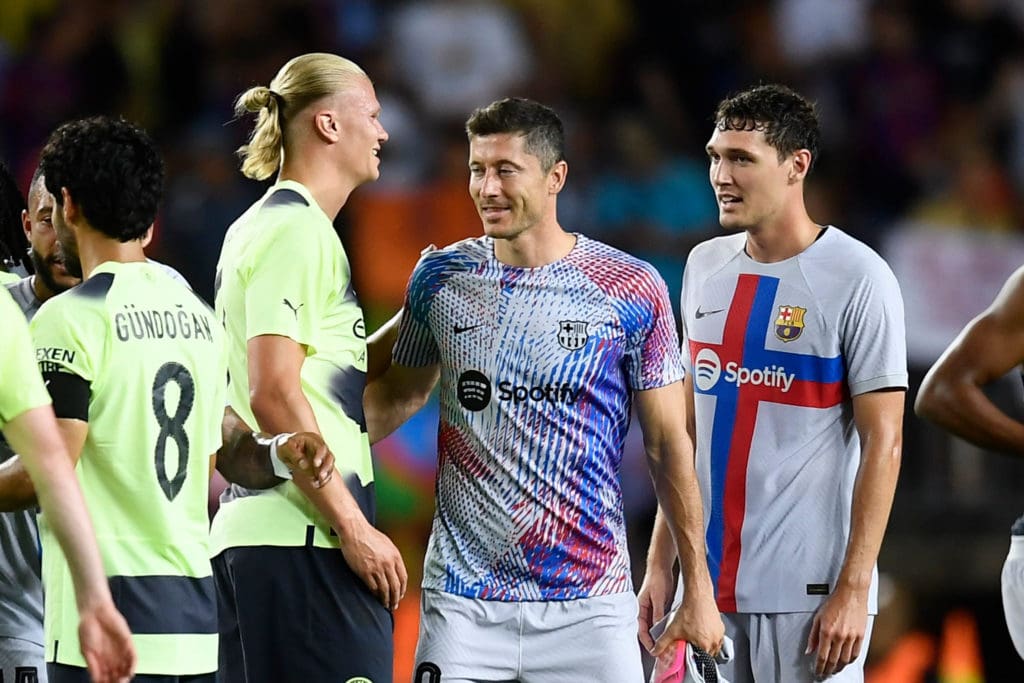 Erling Haaland y Robert Lewandowski