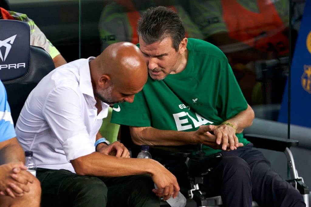 Pep Guardiola y Juan Carlos Unzué