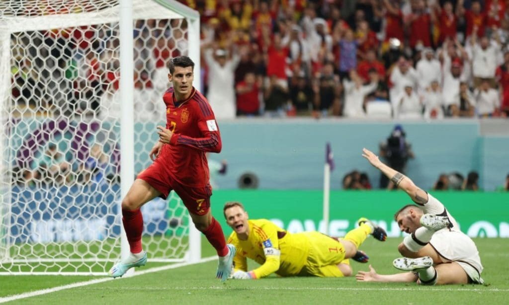 Álvaro Morata y su golazo con España ante Alemania