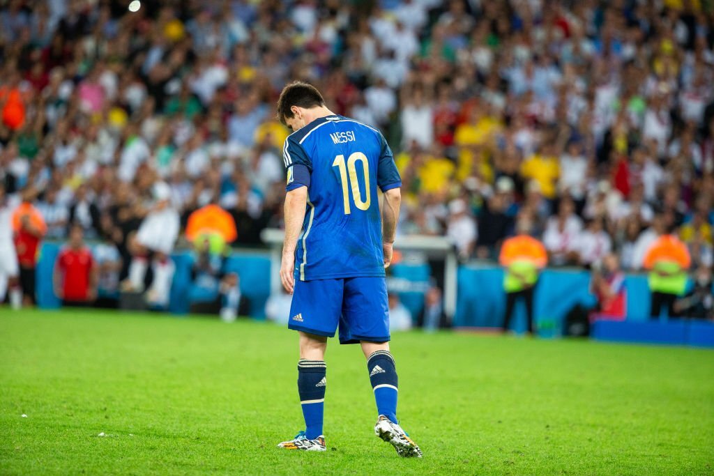 Leo Messi ante Alemania en la final de Brasil 2014