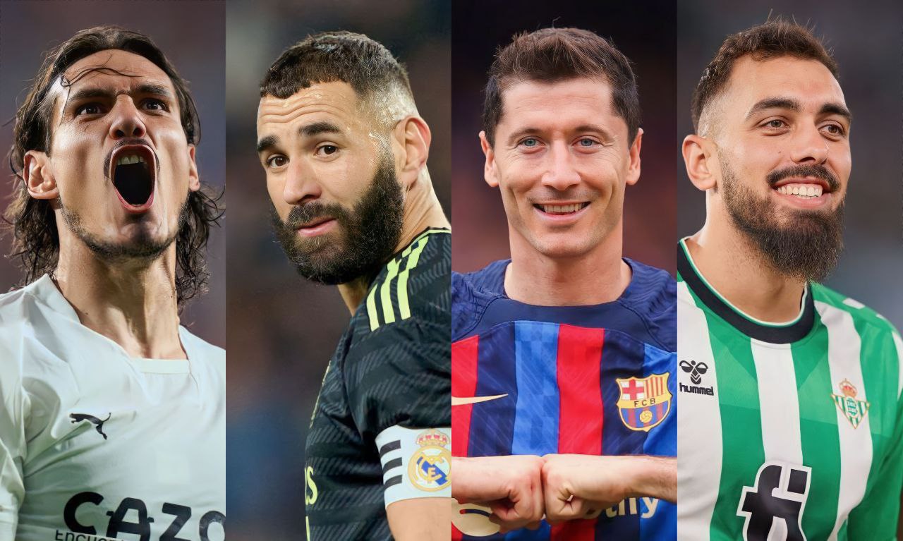 Edinson Cavani, Karim Benzema, Robert Lewandowski y Borja Iglesias, cuatro de las figuras que disputarán la Supercopa de España