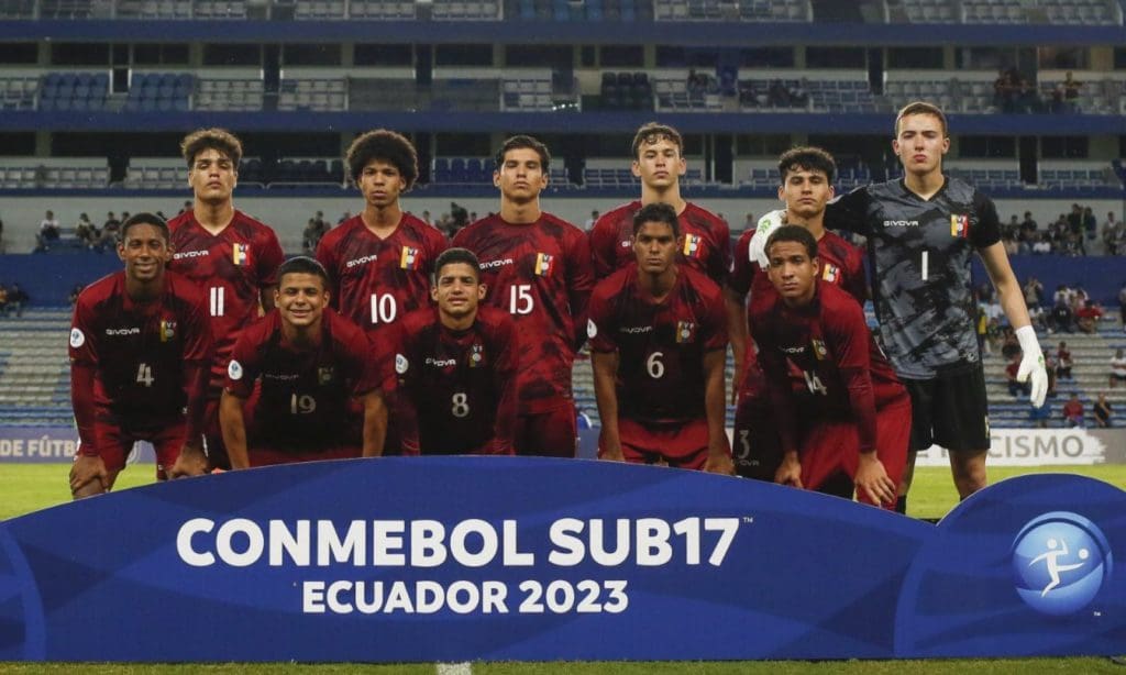 La Vinotinto en su debut ante Argentina en el Sudamericano sub 17. Foto: Conmebol.