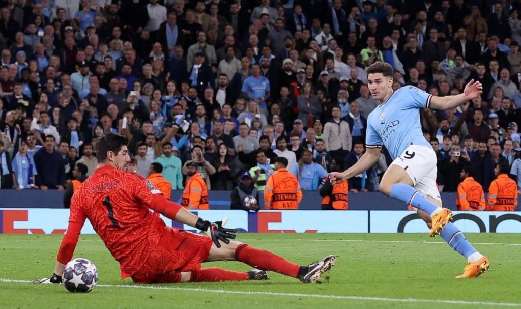 Julián Álvarez anotó el último tanto de Manchester City ante Real Madrid.