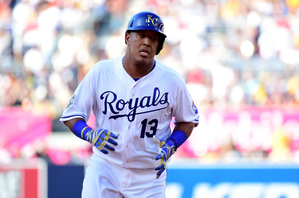 Salvador Pérez después de conectar un jonrón en el MLB All-Star Game.