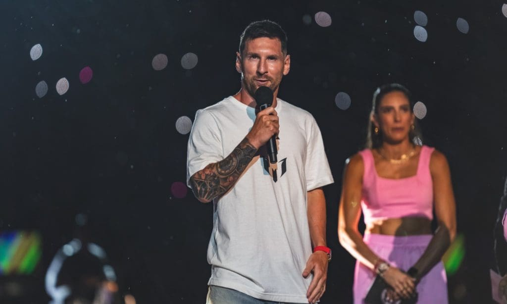 Lionel Messi en su presentación con Inter de Miami.