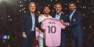 Lionel Messi en su presentación con Inter de Miami.