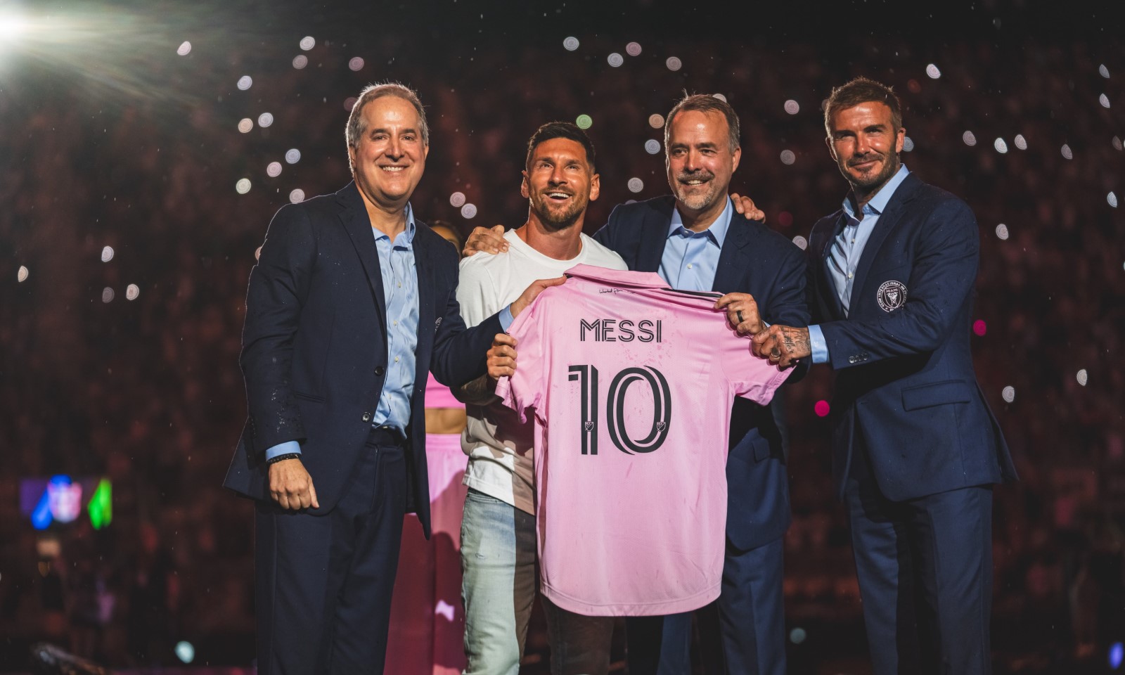 Lionel Messi en su presentación con Inter de Miami.