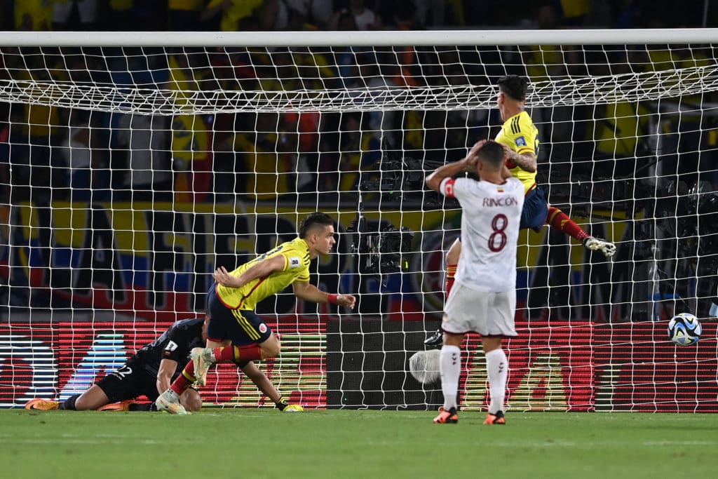 El gol de Rafael Santos Borré. Foto: Conmebol.