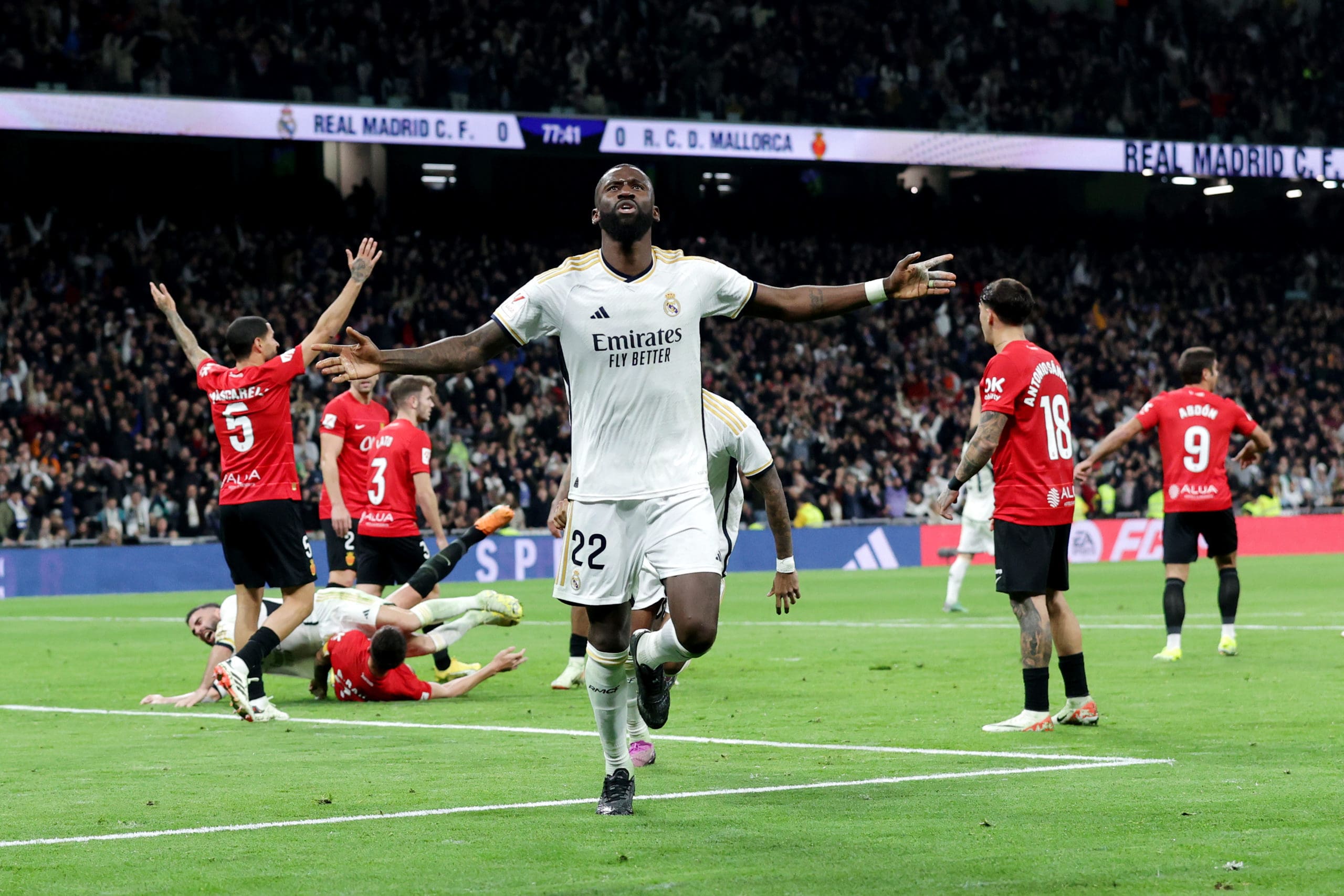 Rüdiger le dio al Real Madrid la primera victoria de 2024