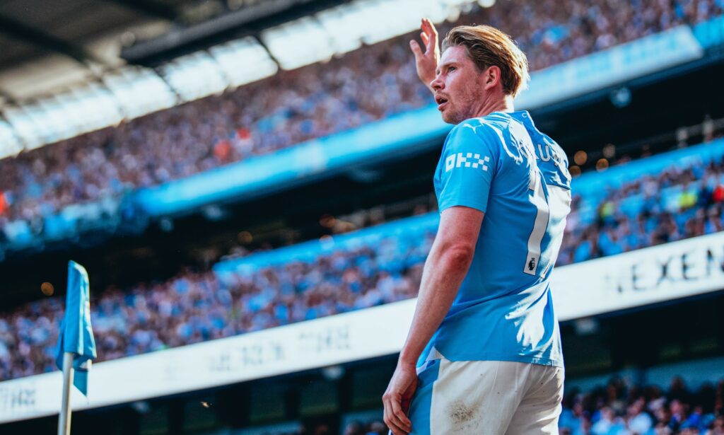 Kevin de Bruyne, líder en asistencias del Manchester City.