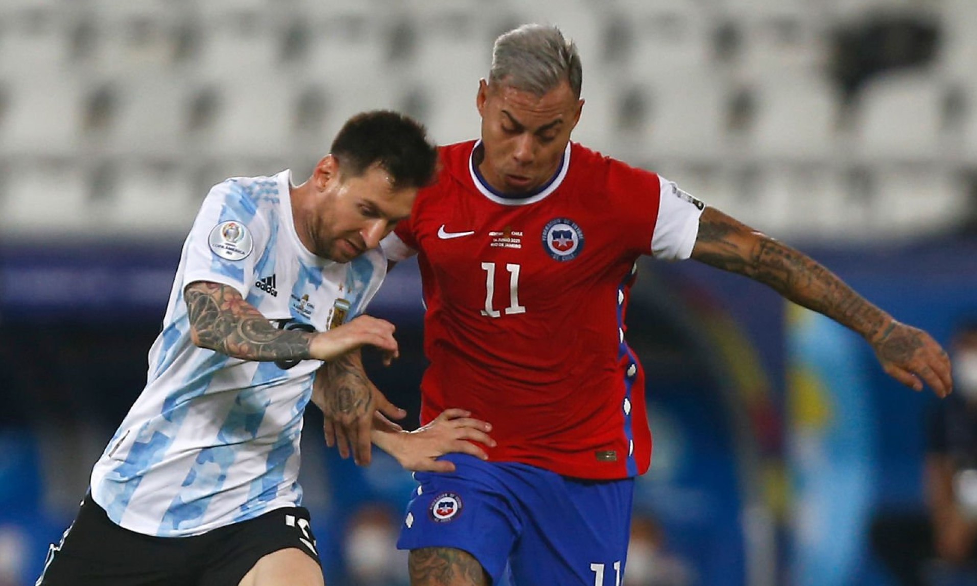 Lionel Messi y Eduardo Vargas, pilares de Argentina y Chile en Copa América.