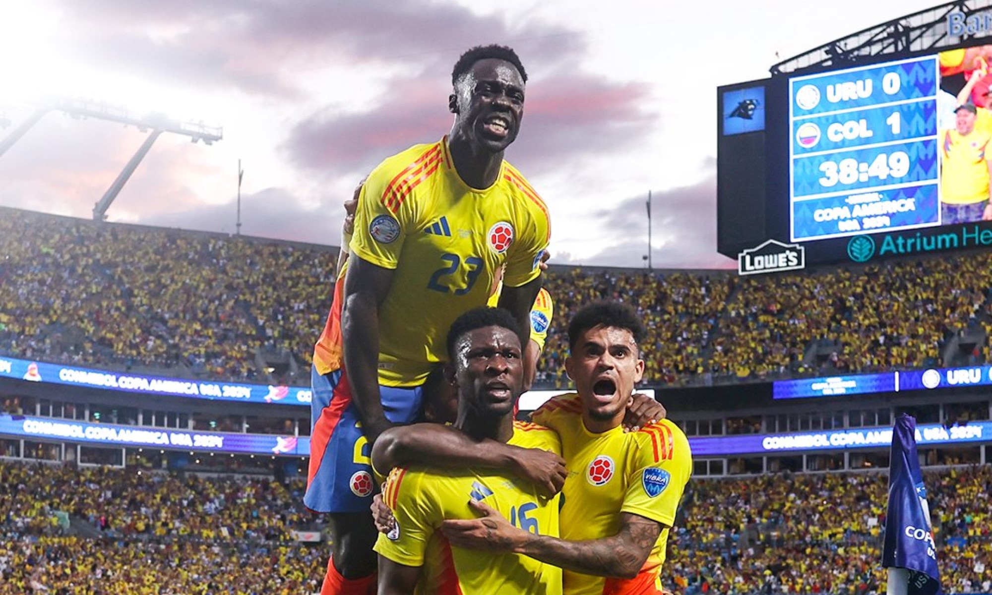 Lerma anotó el gol del triunfo de Colombia sobre Uruguay.